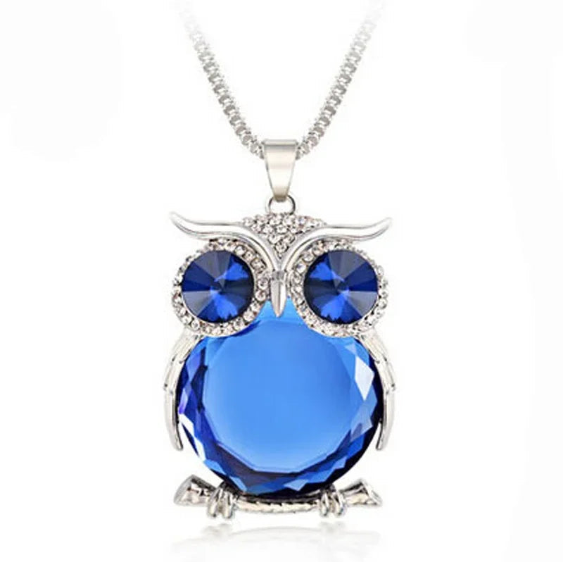 Owl Pendant Necklace | Crystal 0