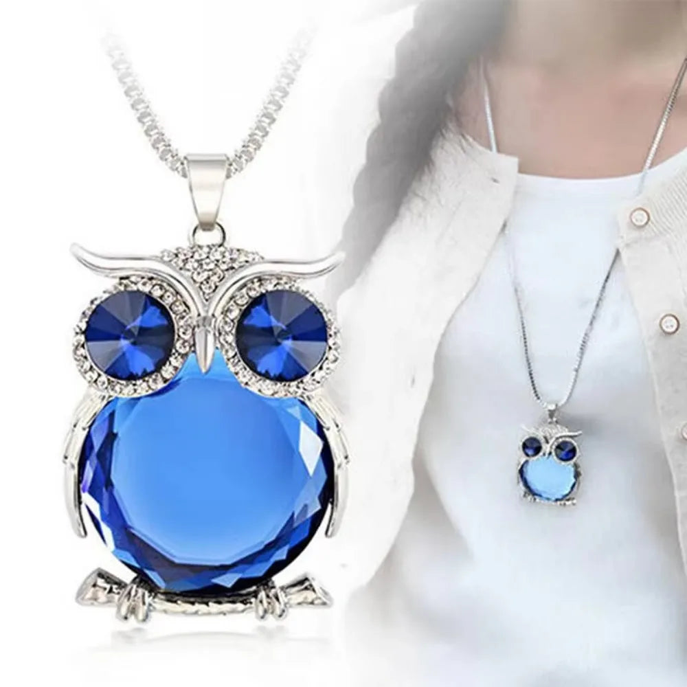 Owl Pendant Necklace | Crystal 1