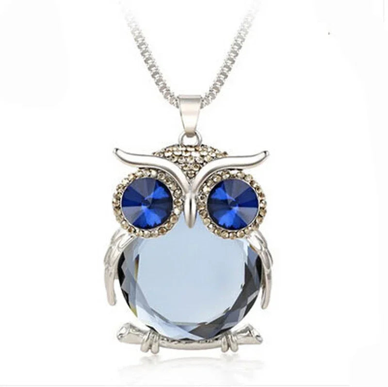 Owl Pendant Necklace | Crystal 6