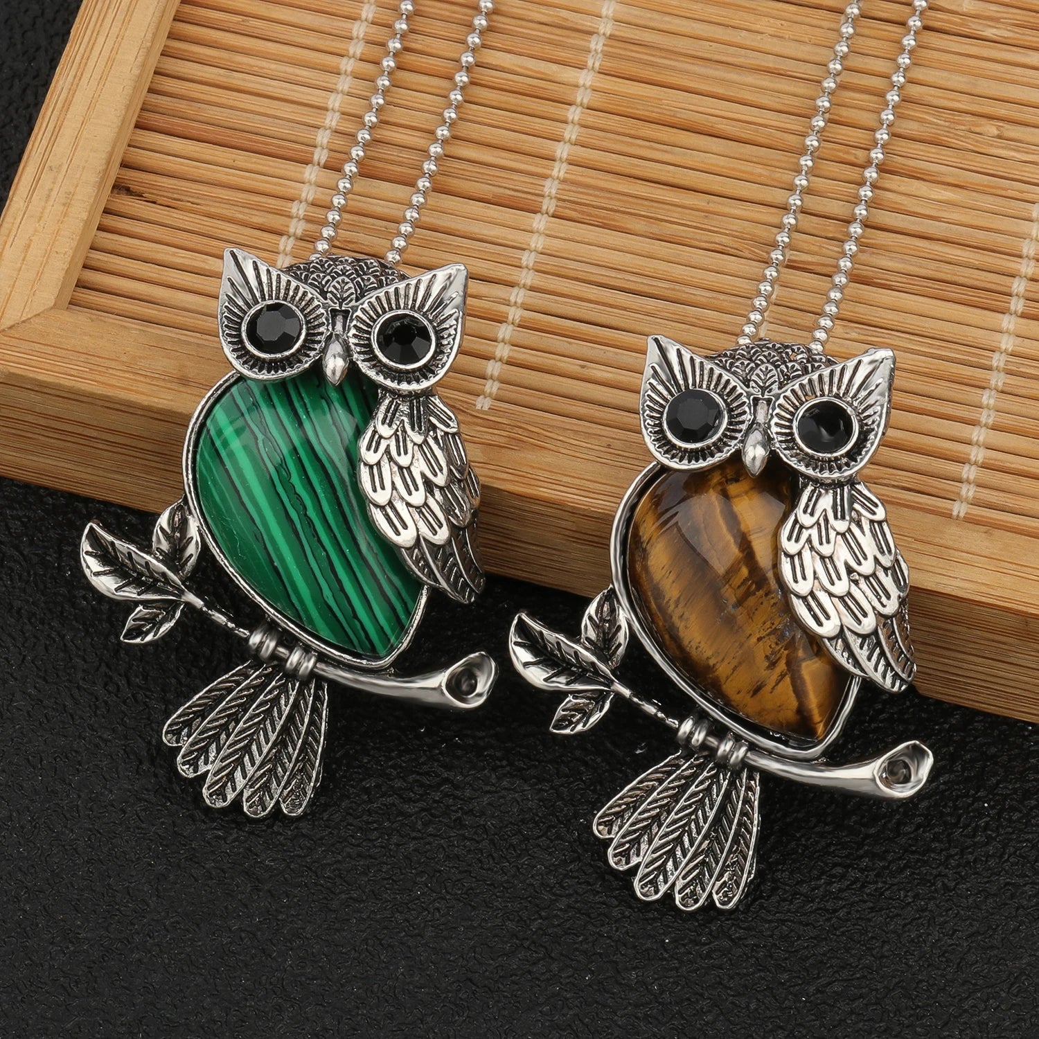 Owl Wisdom Pendant Necklace | Natural Crystal 1