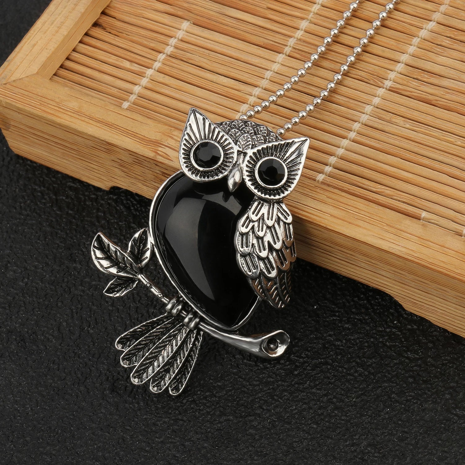 Owl Wisdom Pendant Necklace | Natural Crystal 11