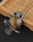 Owl Wisdom Pendant Necklace | Natural Crystal 13