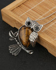 Owl Wisdom Pendant Necklace | Natural Crystal 14