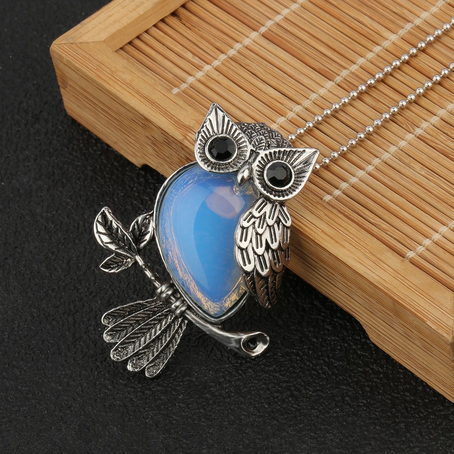Owl Wisdom Pendant Necklace | Natural Crystal 15