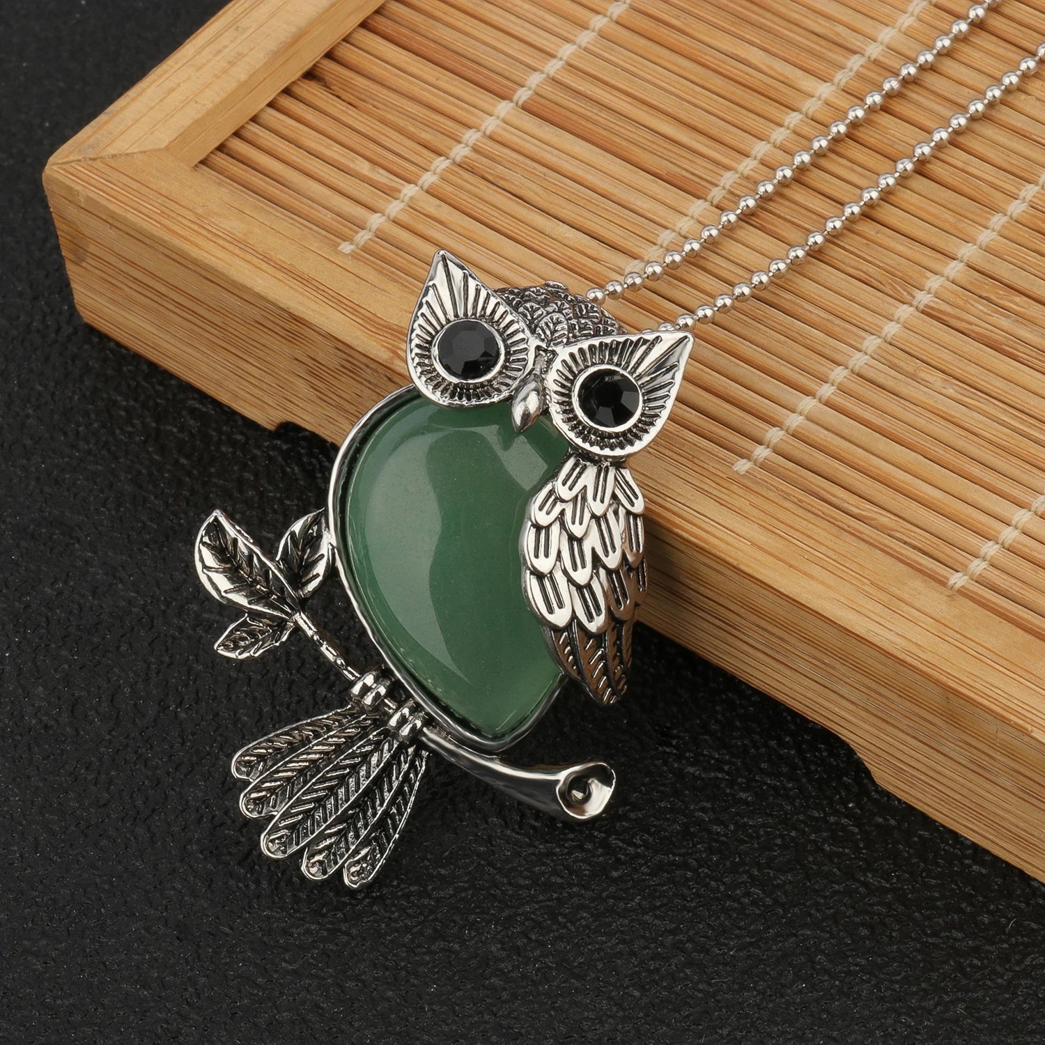 Owl Wisdom Pendant Necklace | Natural Crystal 16