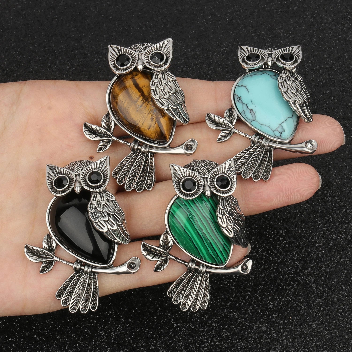 Owl Wisdom Pendant Necklace | Natural Crystal 5