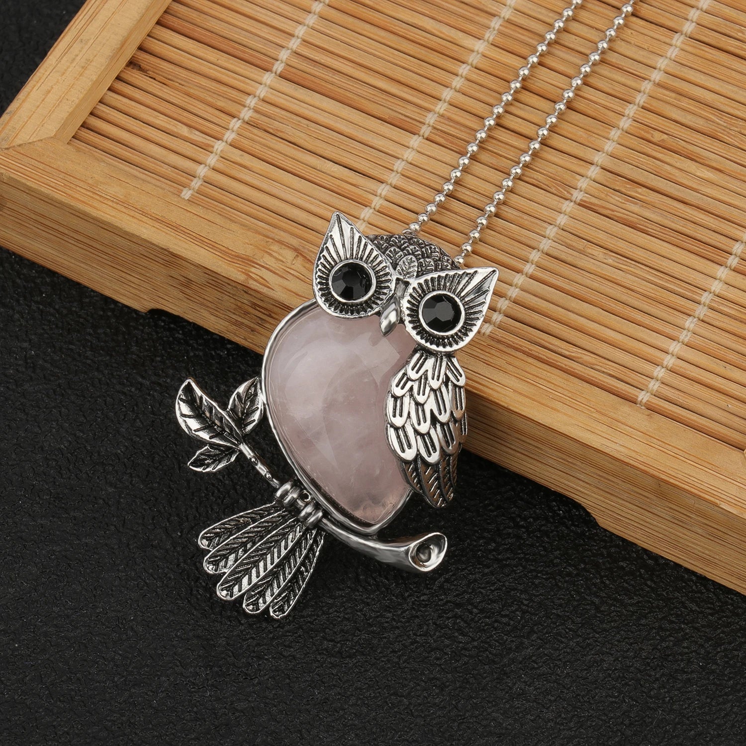 Owl Wisdom Pendant Necklace | Natural Crystal 6
