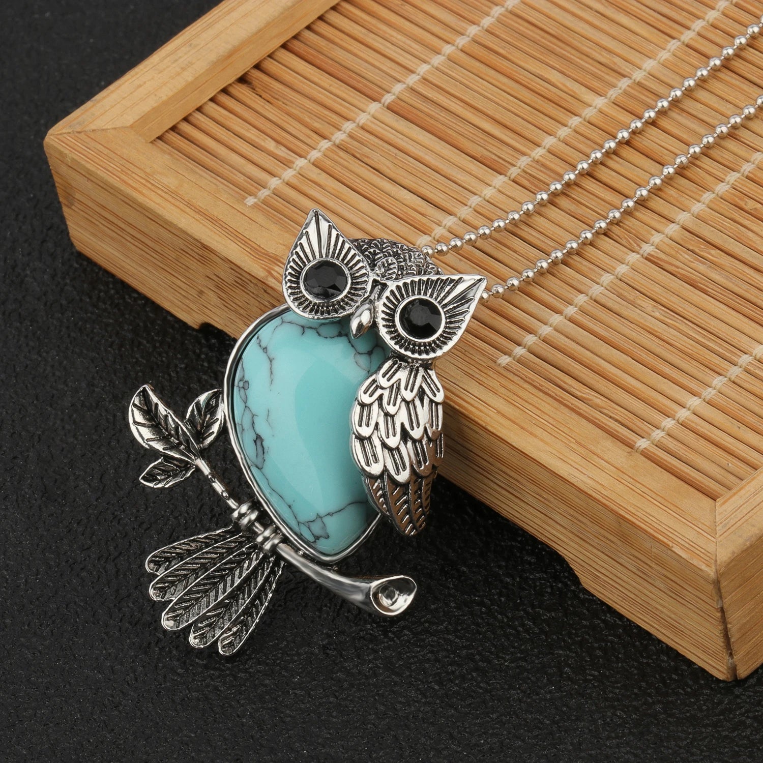 Owl Wisdom Pendant Necklace | Natural Crystal 7