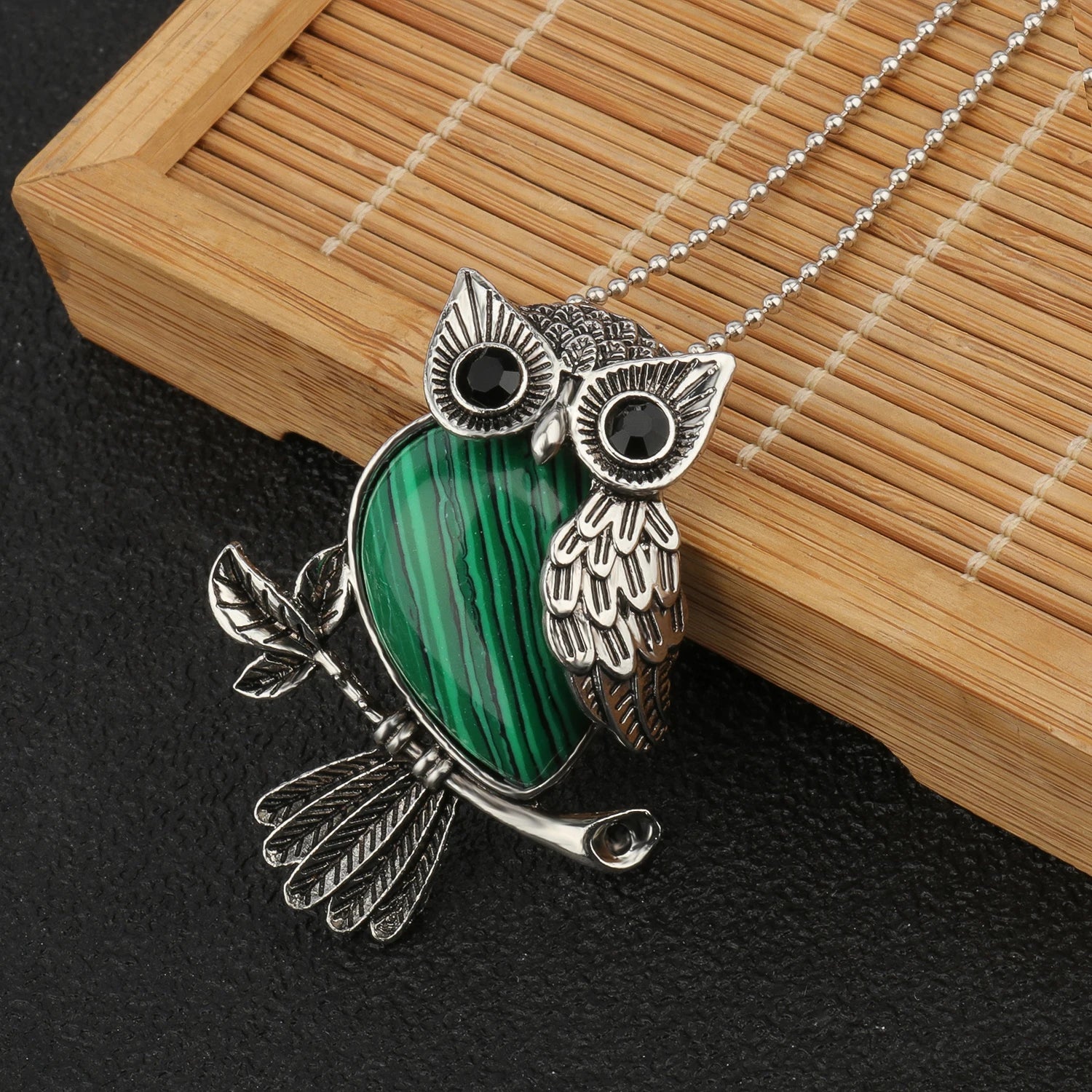 Owl Wisdom Pendant Necklace | Natural Crystal 8