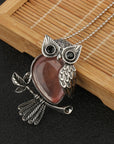 Owl Wisdom Pendant Necklace | Natural Crystal 9