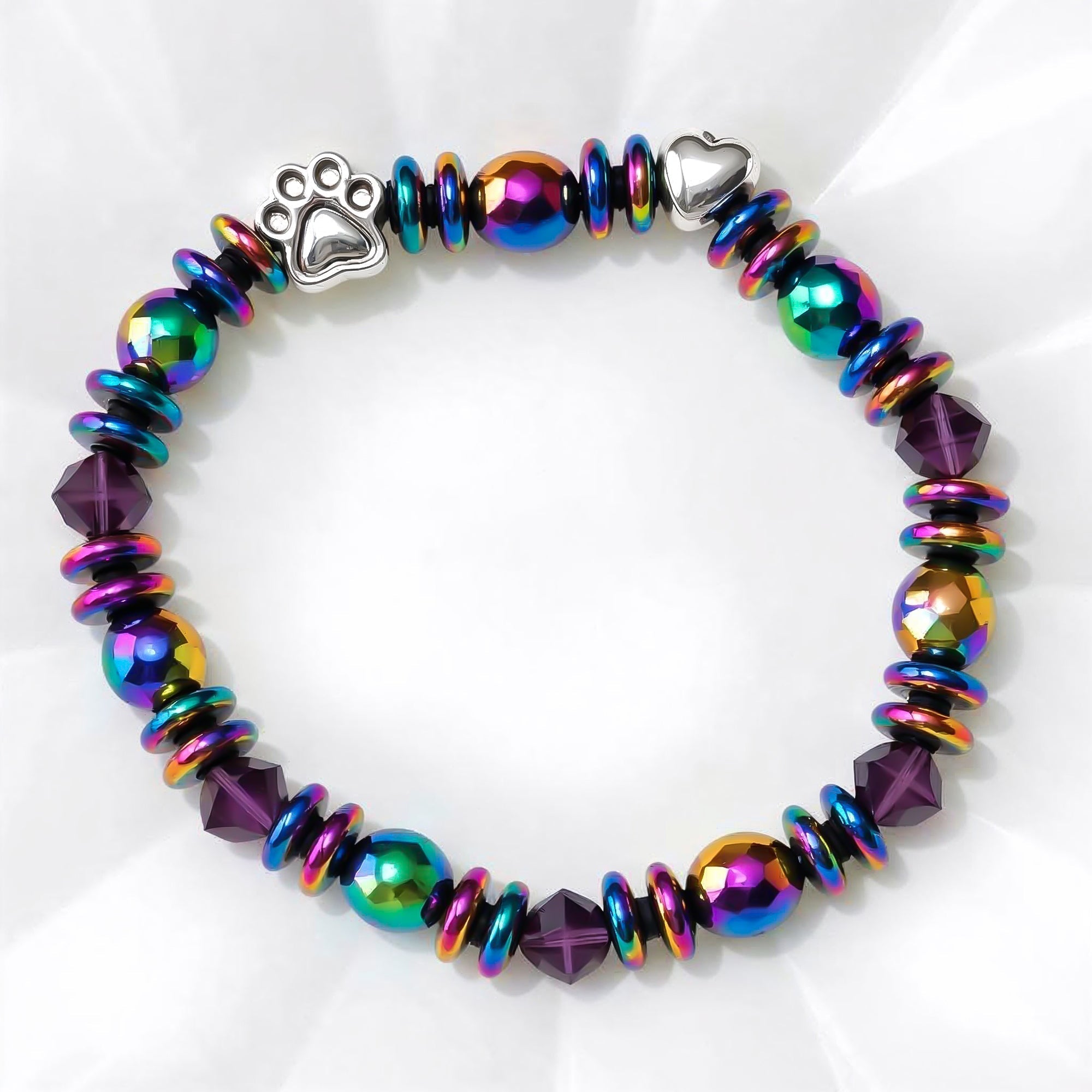 Paw Charm Bracelet | Magnetic Bracelet | Healing Stone Jewelry | Pet Lover Gift 0