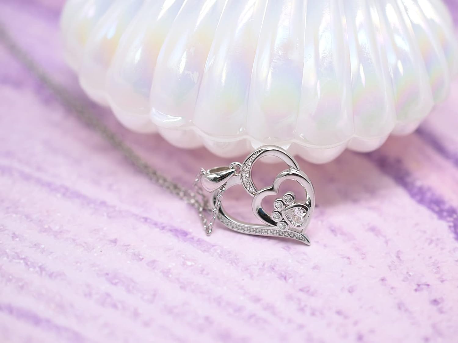 Paw Heart Necklace | Sterling Silver 4