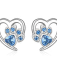 Paw Love Earrings | Zirconia Jewelry | Heart-Shaped Pet Accessories 0