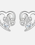 Paw Love Earrings | Zirconia Jewelry | Heart-Shaped Pet Accessories 2