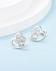 Paw Love Earrings | Zirconia Jewelry | Heart-Shaped Pet Accessories 3