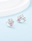 Paw Love Earrings | Zirconia Jewelry | Heart-Shaped Pet Accessories 4