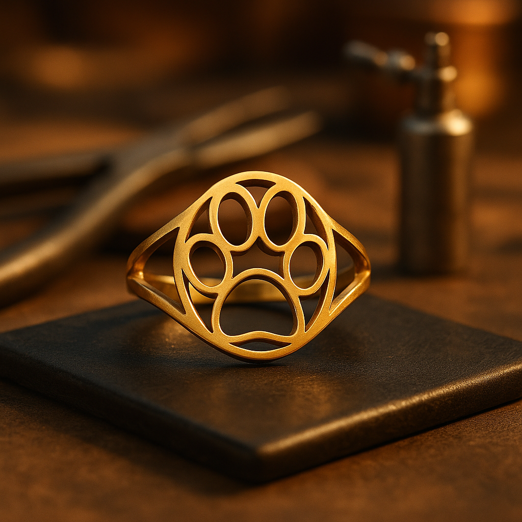 Paw Love Ring | Stainless Steel Ring | Stylish Animal Jewelry 0