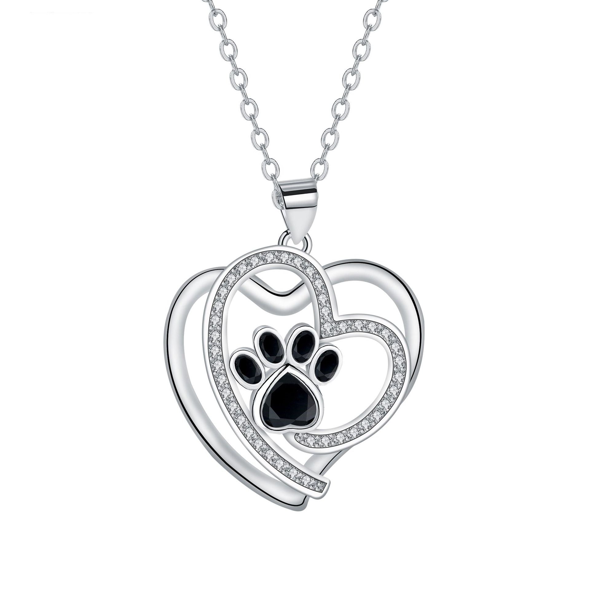 Paw Print Clavicle Necklace | Silver 0