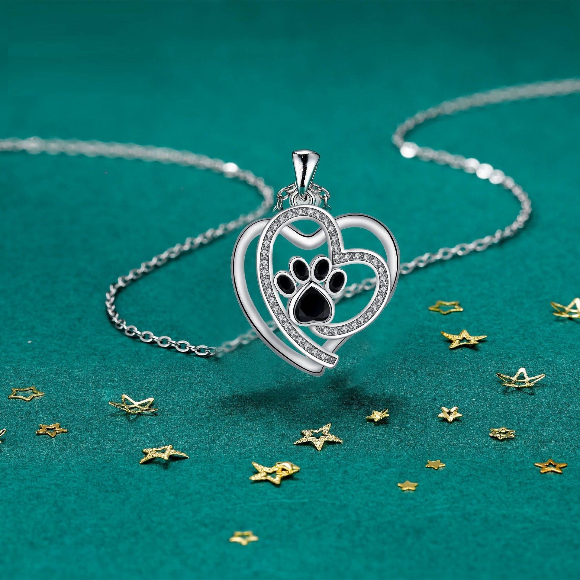 Paw Print Clavicle Necklace | Silver 1