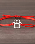 Paw Print Cord Bracelet | Adjustable Bracelet | Sterling Silver Charm | Pet Lover Gift 1