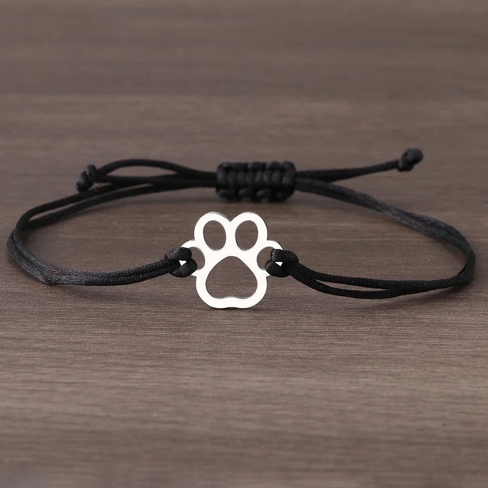Paw Print Cord Bracelet | Adjustable Bracelet | Sterling Silver Charm | Pet Lover Gift 5