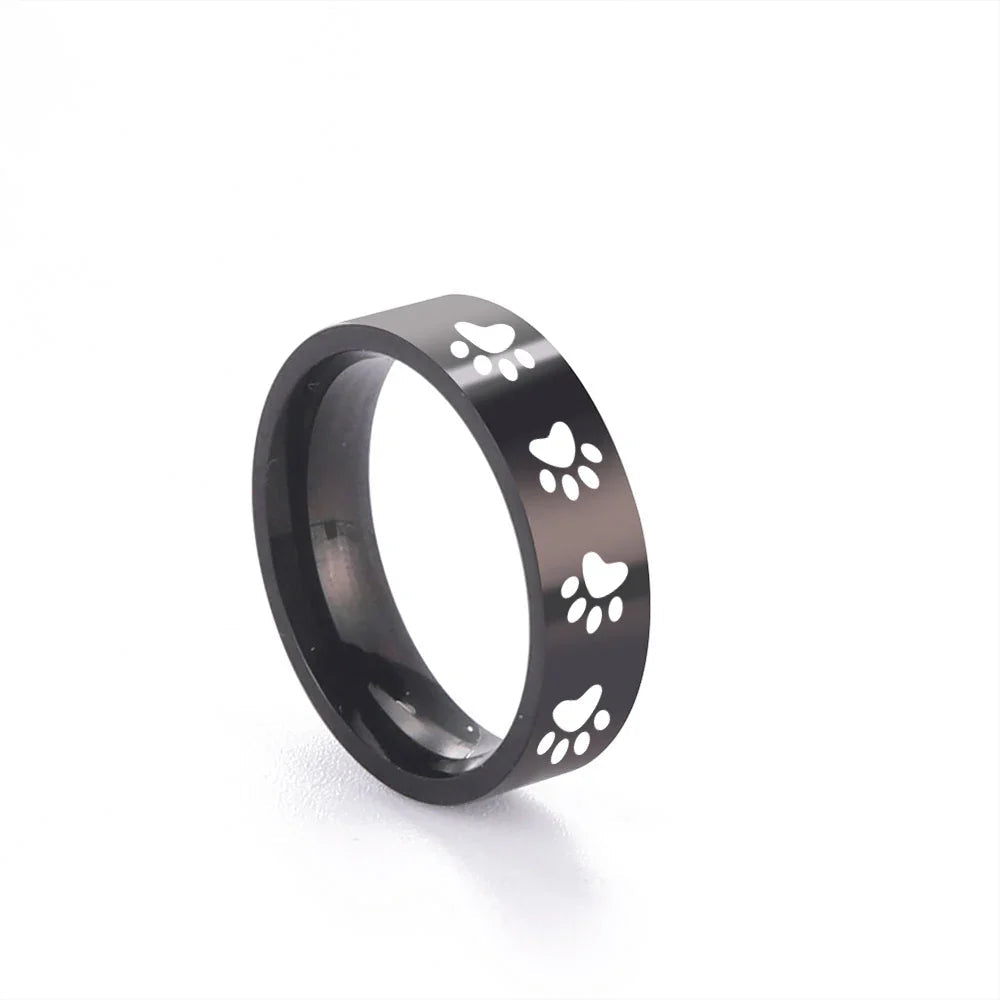 Paw Print Memorial Ring | Stainless Steel Jewelry | Pet Tribute Ring 10