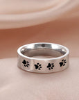 Paw Print Memorial Ring | Stainless Steel Jewelry | Pet Tribute Ring 2
