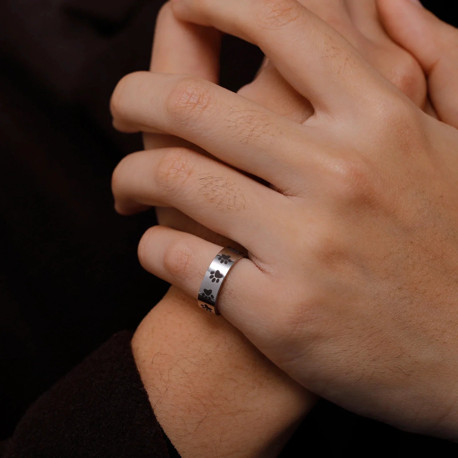 Paw Print Memorial Ring | Stainless Steel Jewelry | Pet Tribute Ring 5
