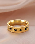 Paw Print Memorial Ring | Stainless Steel Jewelry | Pet Tribute Ring 7