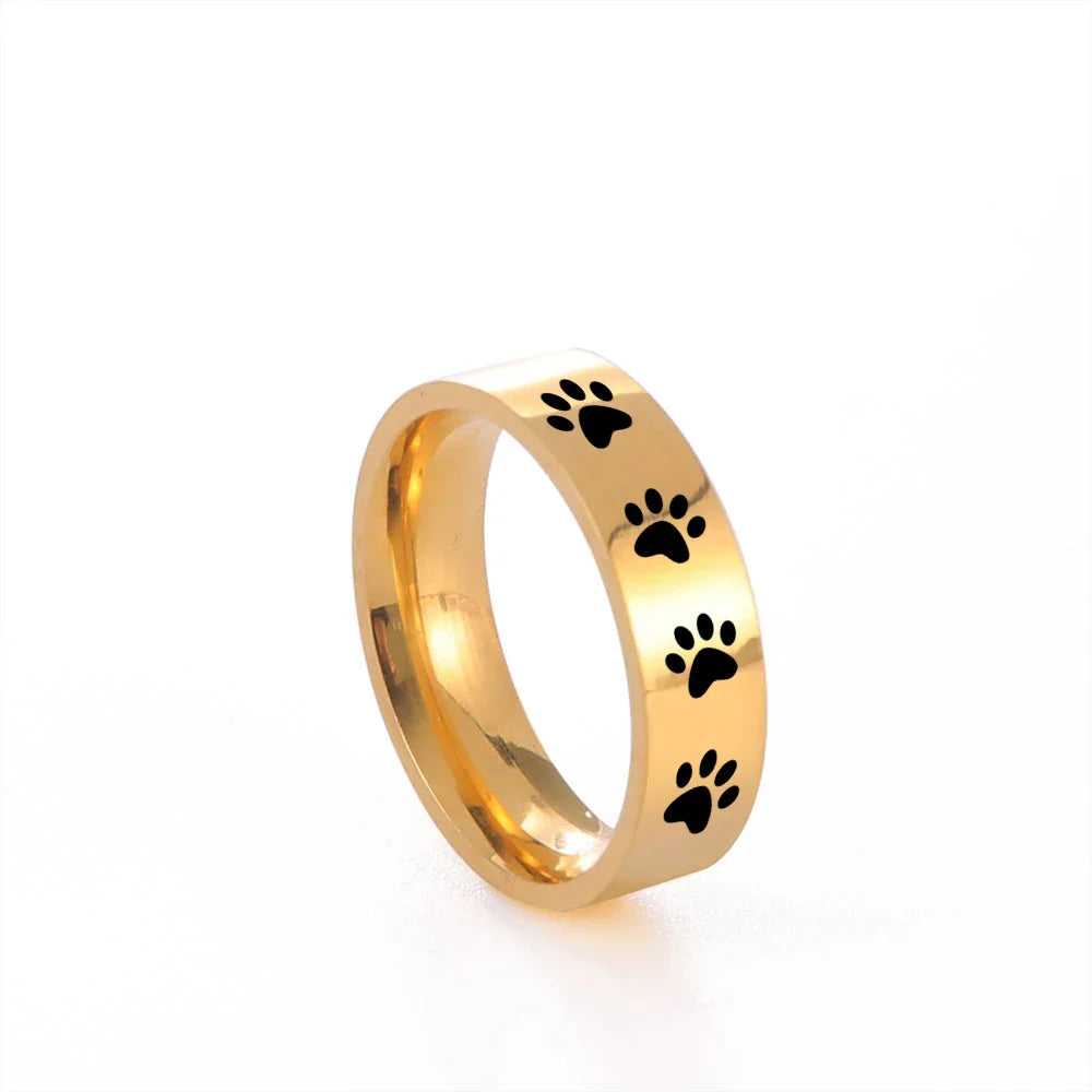 Paw Print Memorial Ring | Stainless Steel Jewelry | Pet Tribute Ring 8