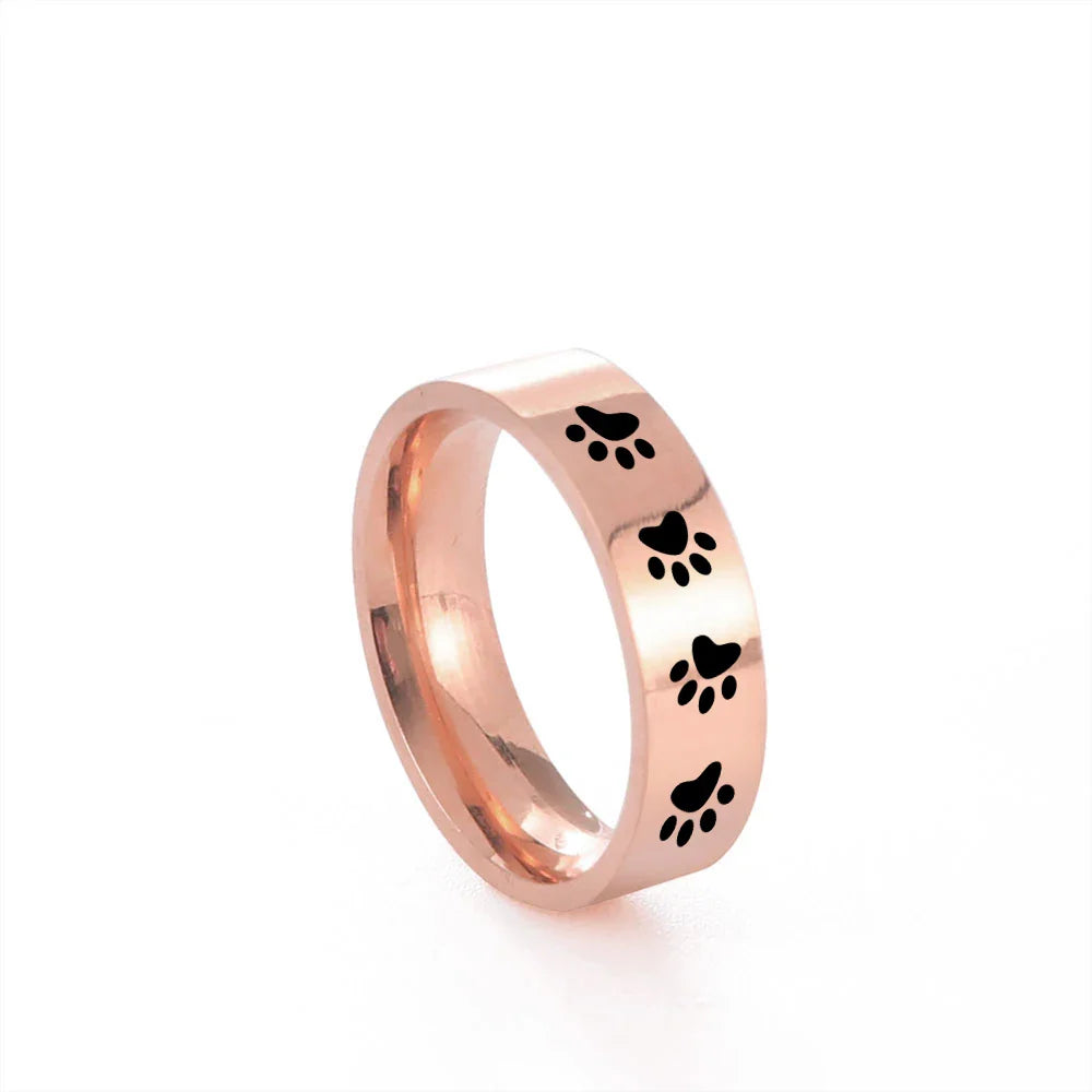 Paw Print Memorial Ring | Stainless Steel Jewelry | Pet Tribute Ring 9