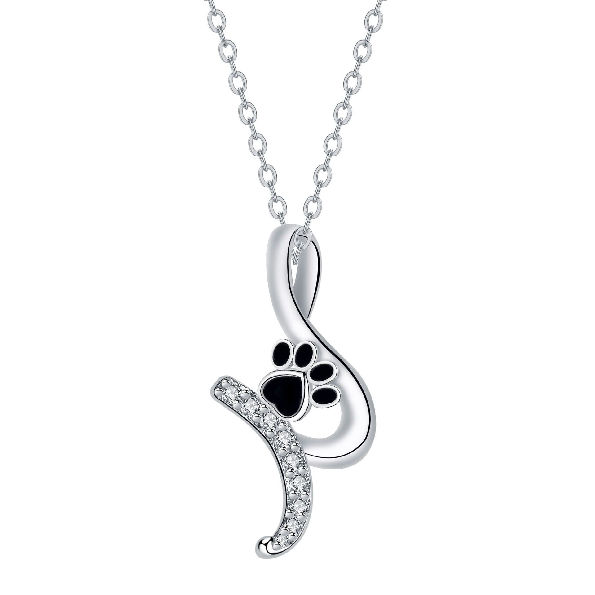 Paw Print Pendant Necklace | Silver 0