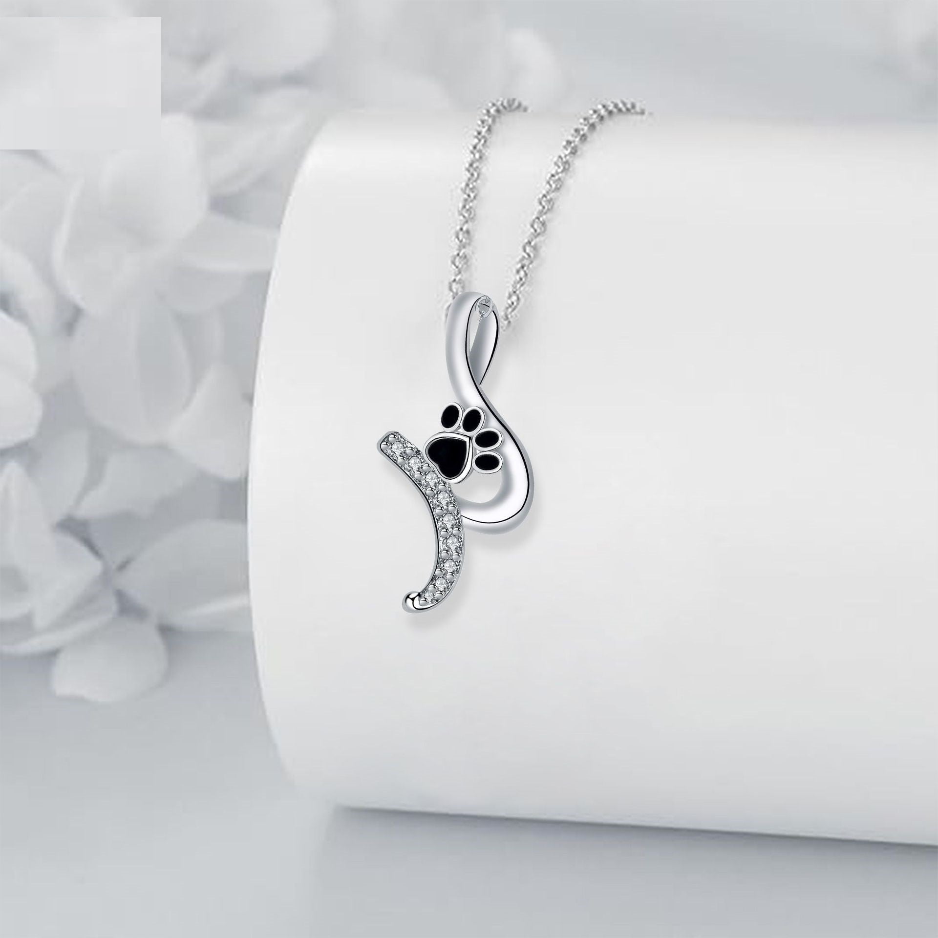 Paw Print Pendant Necklace | Silver 1