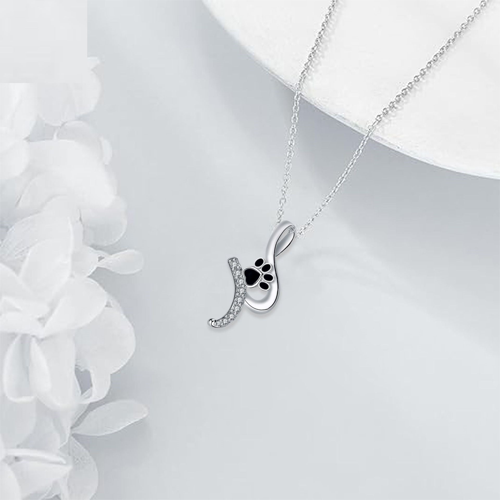 Paw Print Pendant Necklace | Silver 2