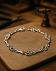 Paw Print and Bone Charm Bracelet | Sterling Silver 0