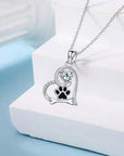 Paw Print and Bone Necklace | Silver-Plated Alloy 2