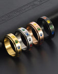 Paw Serenity Ring | Anti-Stress Spinner | Stainless Steel Paw Print Ring 4