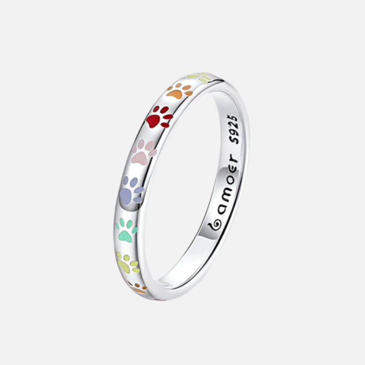 Paw Tribute | Jewelry Ring | Sterling Silver Ring | Enamel Design 0