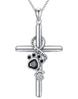 Paw & Cross Necklace | 925 Sterling Silver 1