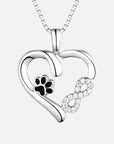 Paw and Heart Necklace | Silver 1