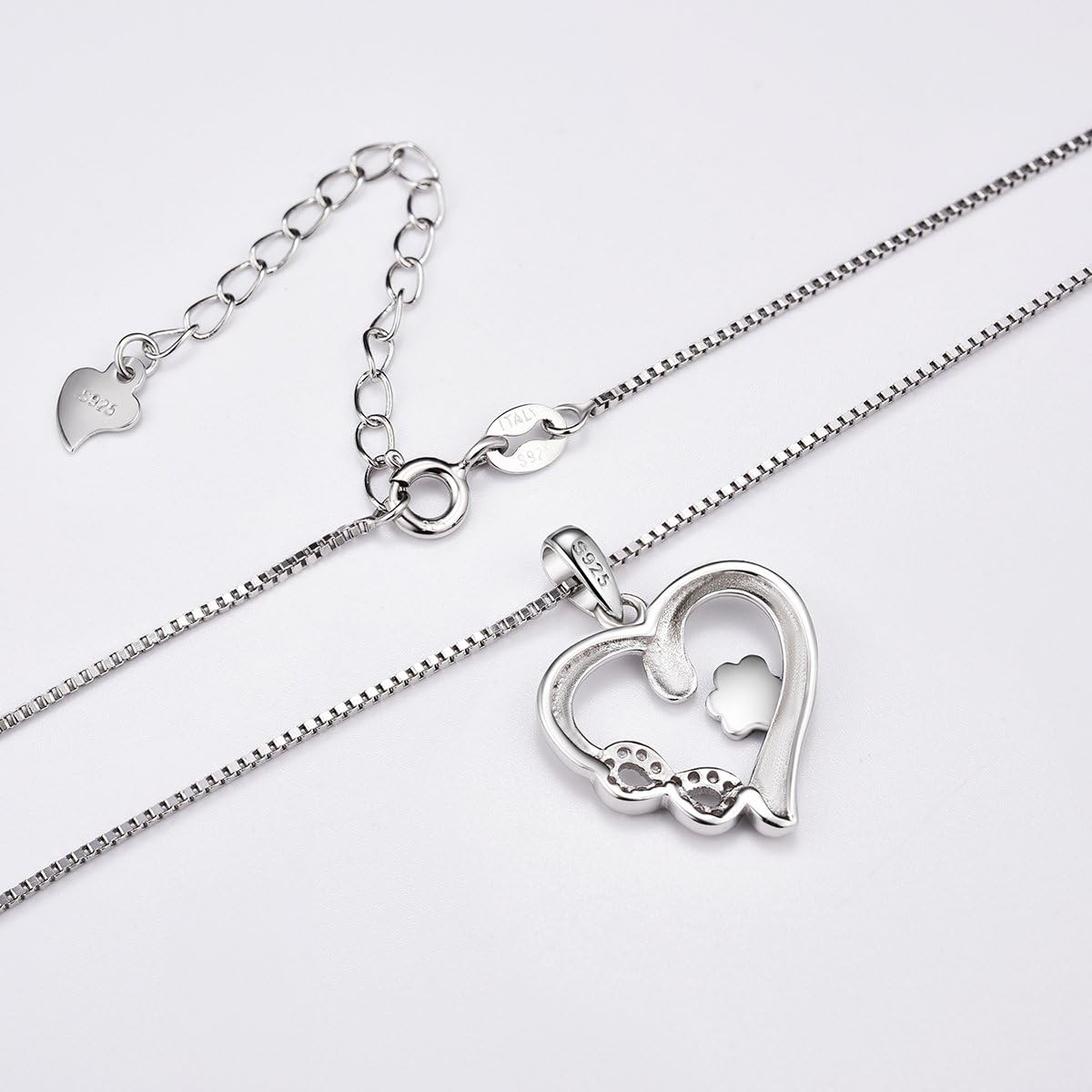 Paw and Heart Necklace | Silver 3
