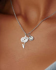 Personalized Birthstone Birth Flower Necklace | Stainless Steel 10