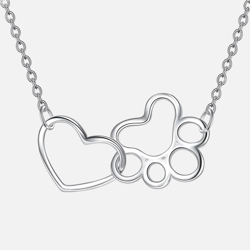 Pet Affection | Necklace | Paw Print Jewelry | Heart Pendant 1