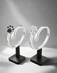 Pet Love | Adjustable Ring | 925 Sterling Silver | Hand and Paw Print Design 1