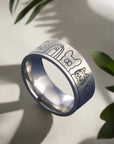 Pet Lover's Heart | Engraved Dog Ring | Stylish Stainless Steel Ring | Unisex Accessory 0
