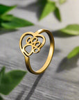 Pet Lover's Heart | Paw Design Ring | Stainless Steel Jewelry | Elegant Accessory 0