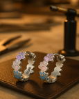 Pet Lovers' Delight | Colorful Paws Hoops | Sterling Silver Earrings | Adorable Animal Jewelry 0