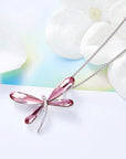 Pink Dragonfly Crystal Pendant Necklace | Austrian Crystal 2