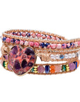 Purple Heart Calcite Wrap Bracelet | Natural Gemstones 5