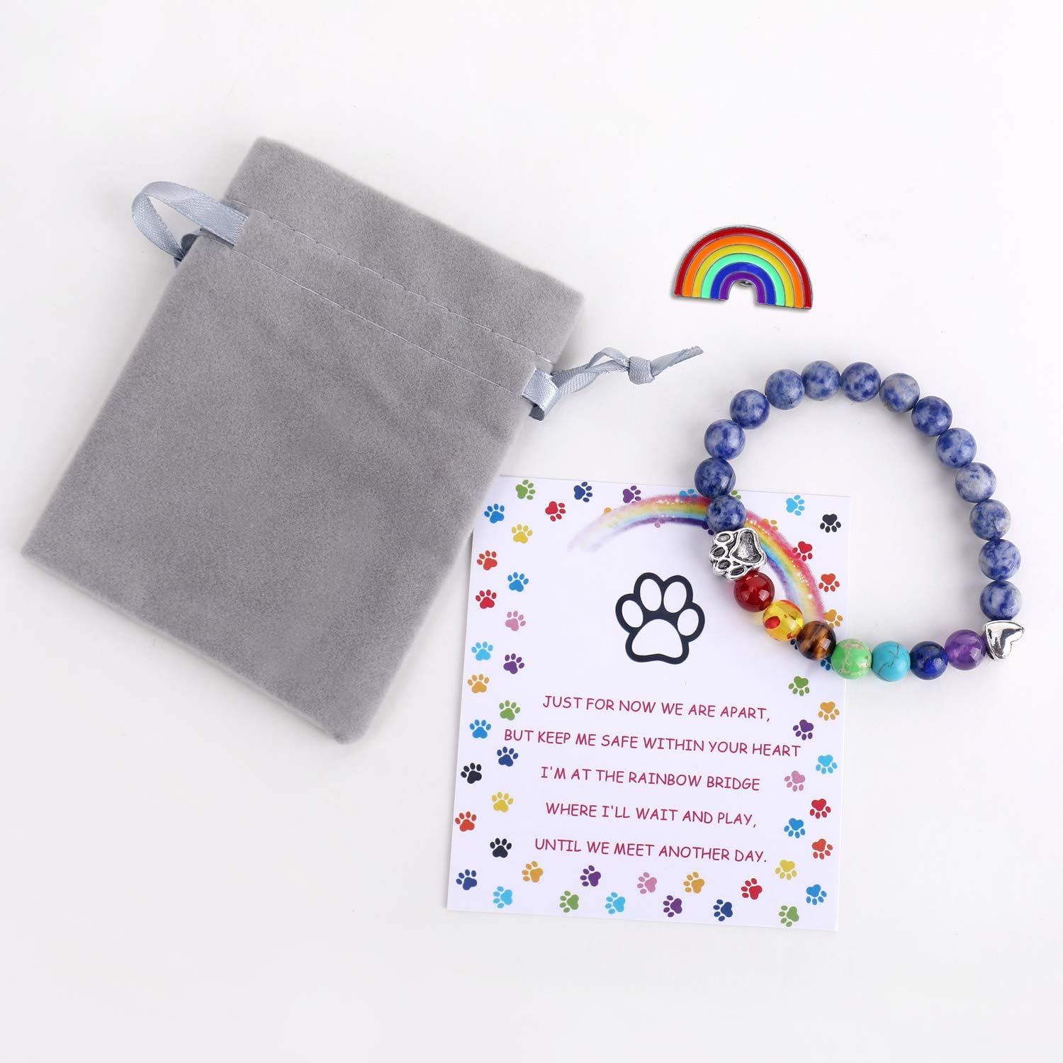 Rainbow Bridge Memorial Bracelet | Natural Stone 4
